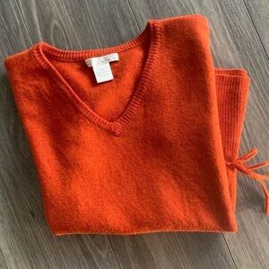 Sarah Spencer Italian merino wool Vneck layering Lagen look sweater M/L